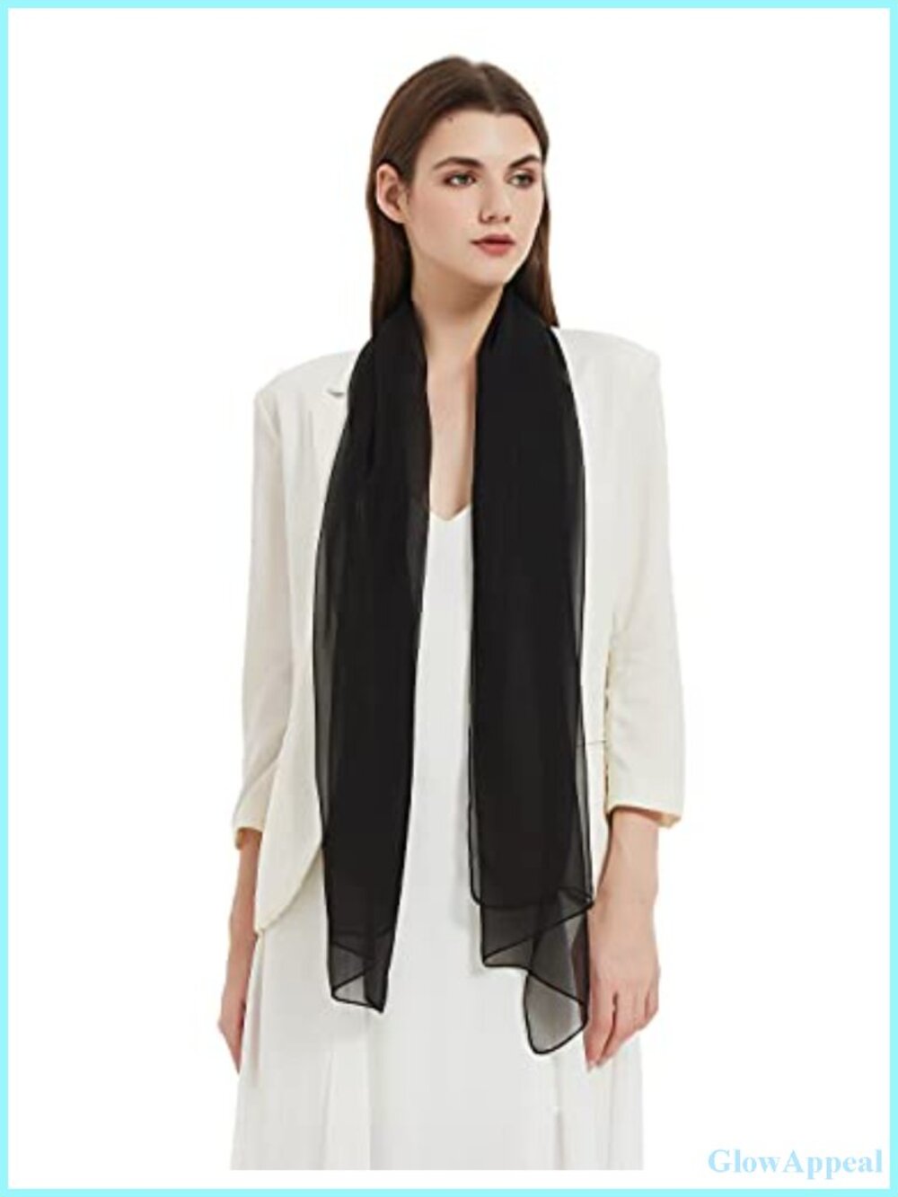 Women's Sheer Chiffon Long Scarf Lightweight Silk Feel Fashion Wrap